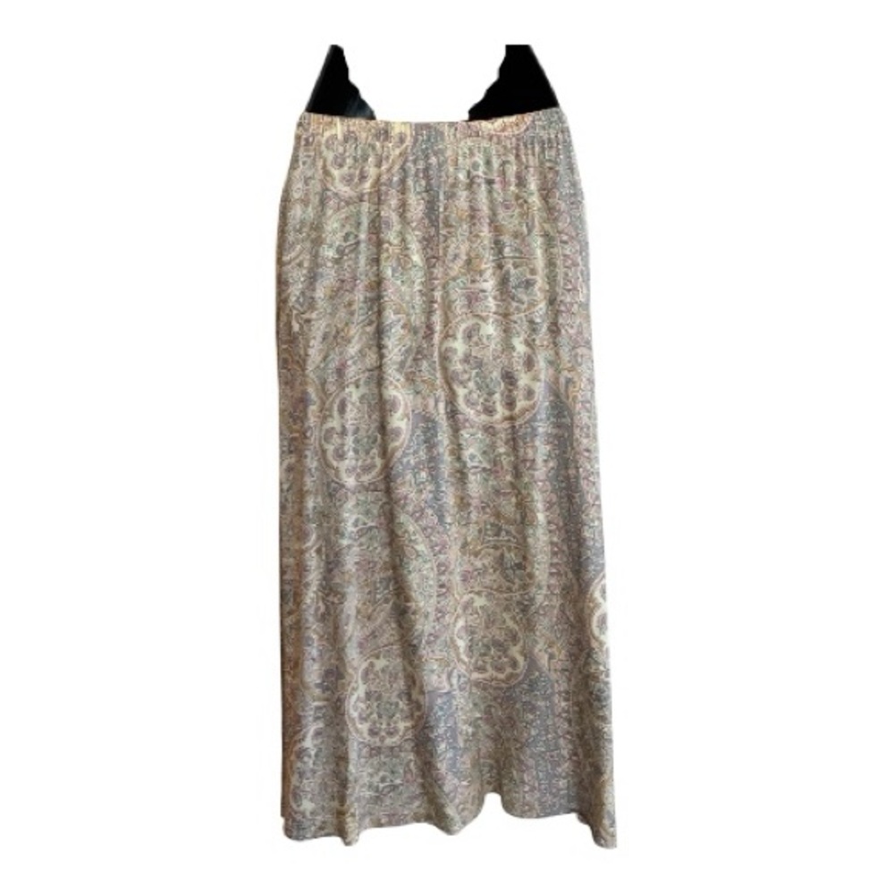 Boho Festival coquette Indie Peasant Prairie 90s Elegant Paisley Skirt Sz 6 - Picture 7 of 9